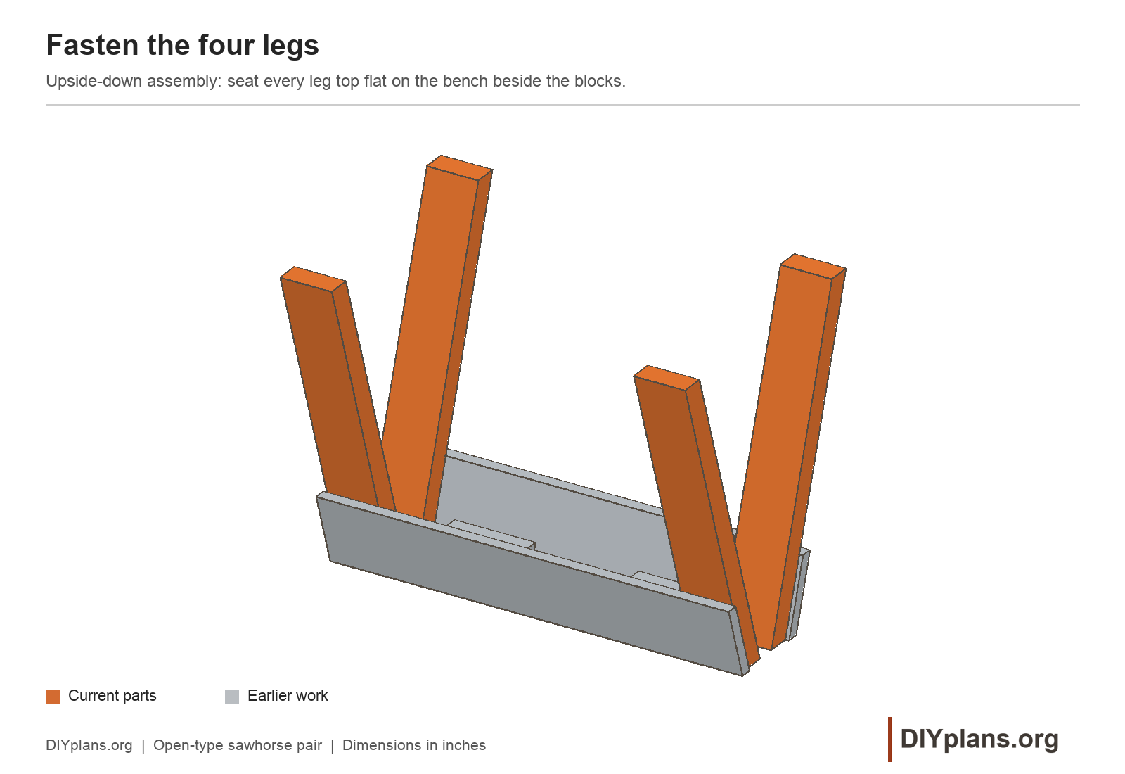 Legs for the matching sawhorse pair.