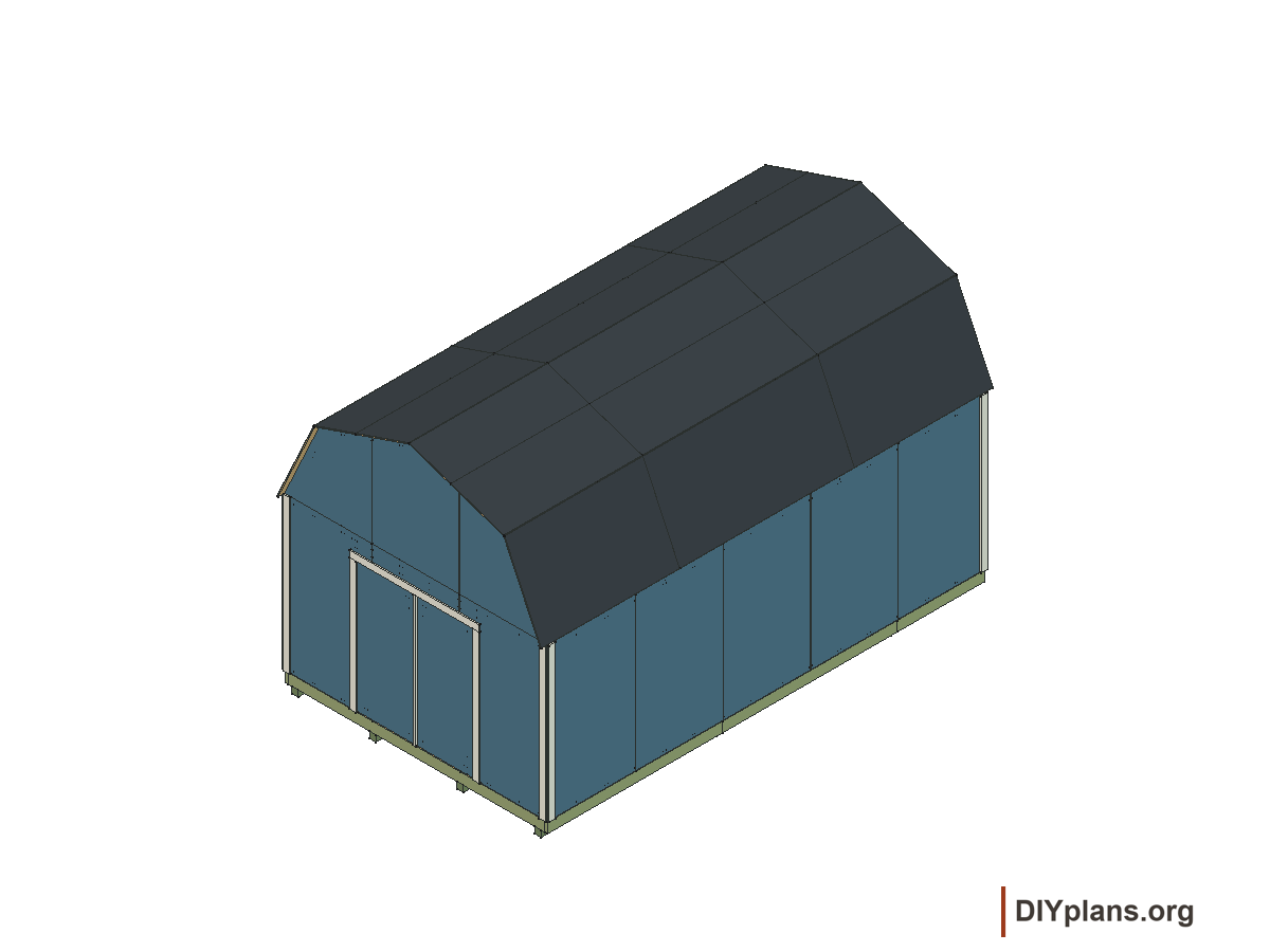 12 by 20 foot gambrel shed, completed shed