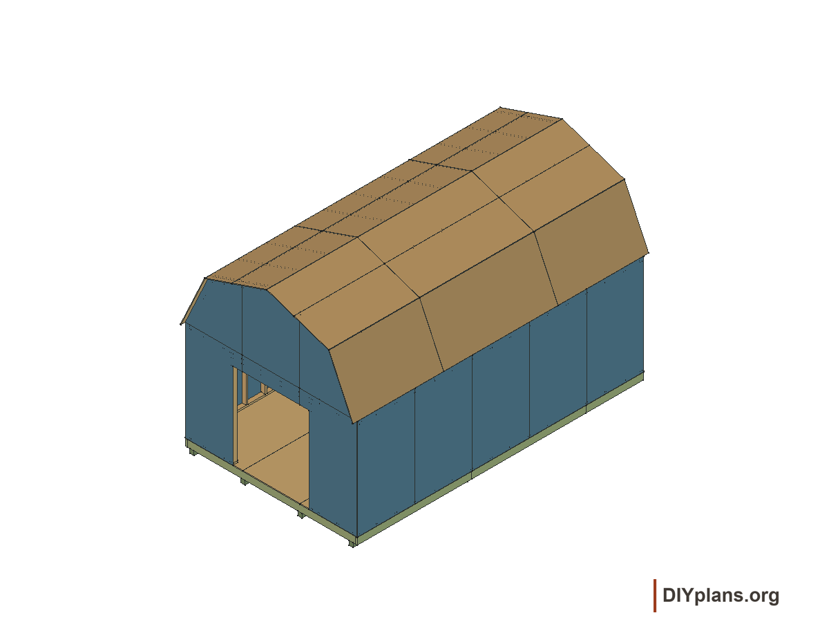 12 by 20 foot gambrel shed, roof panels
