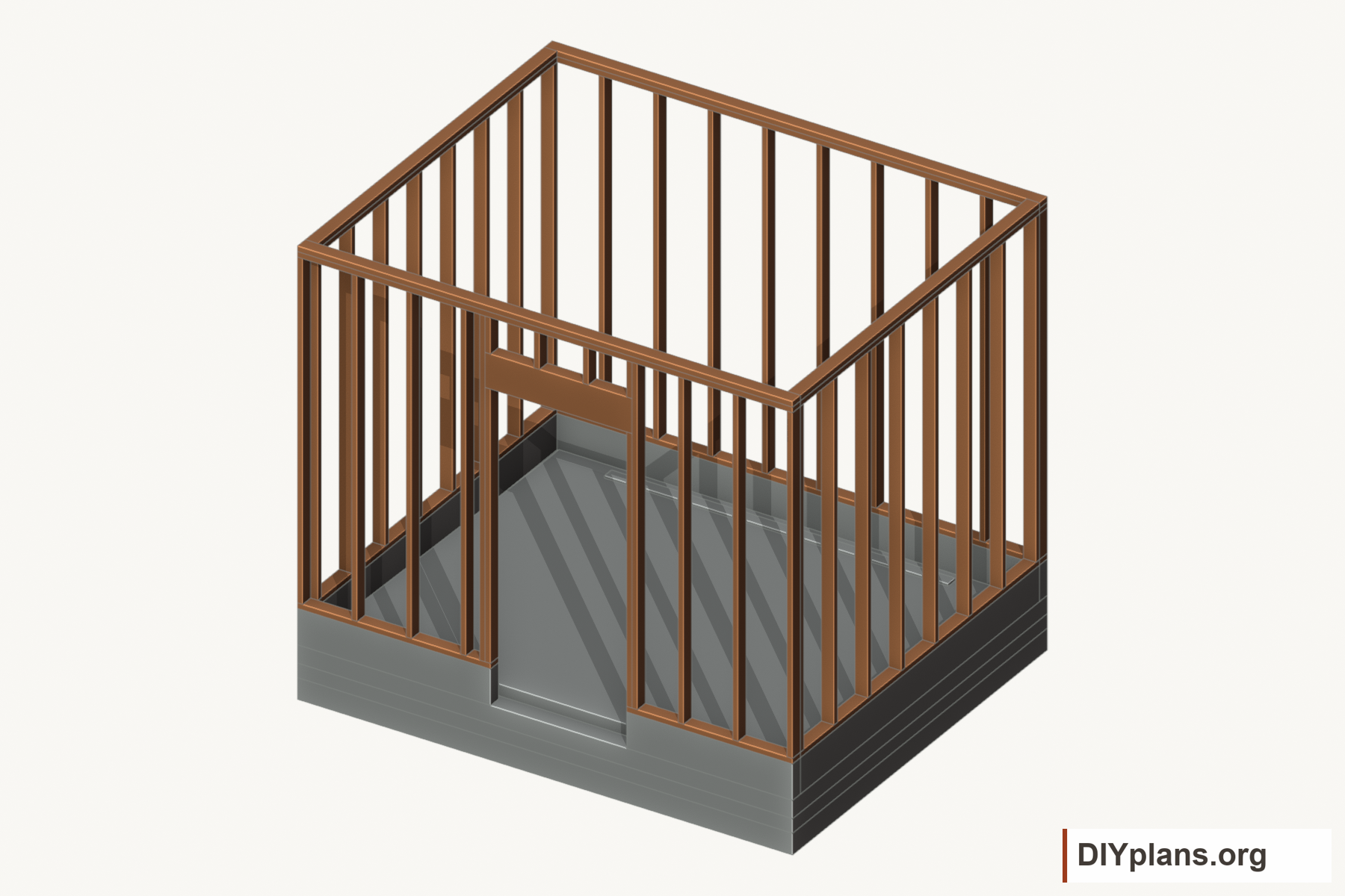 Frame the walls and door.