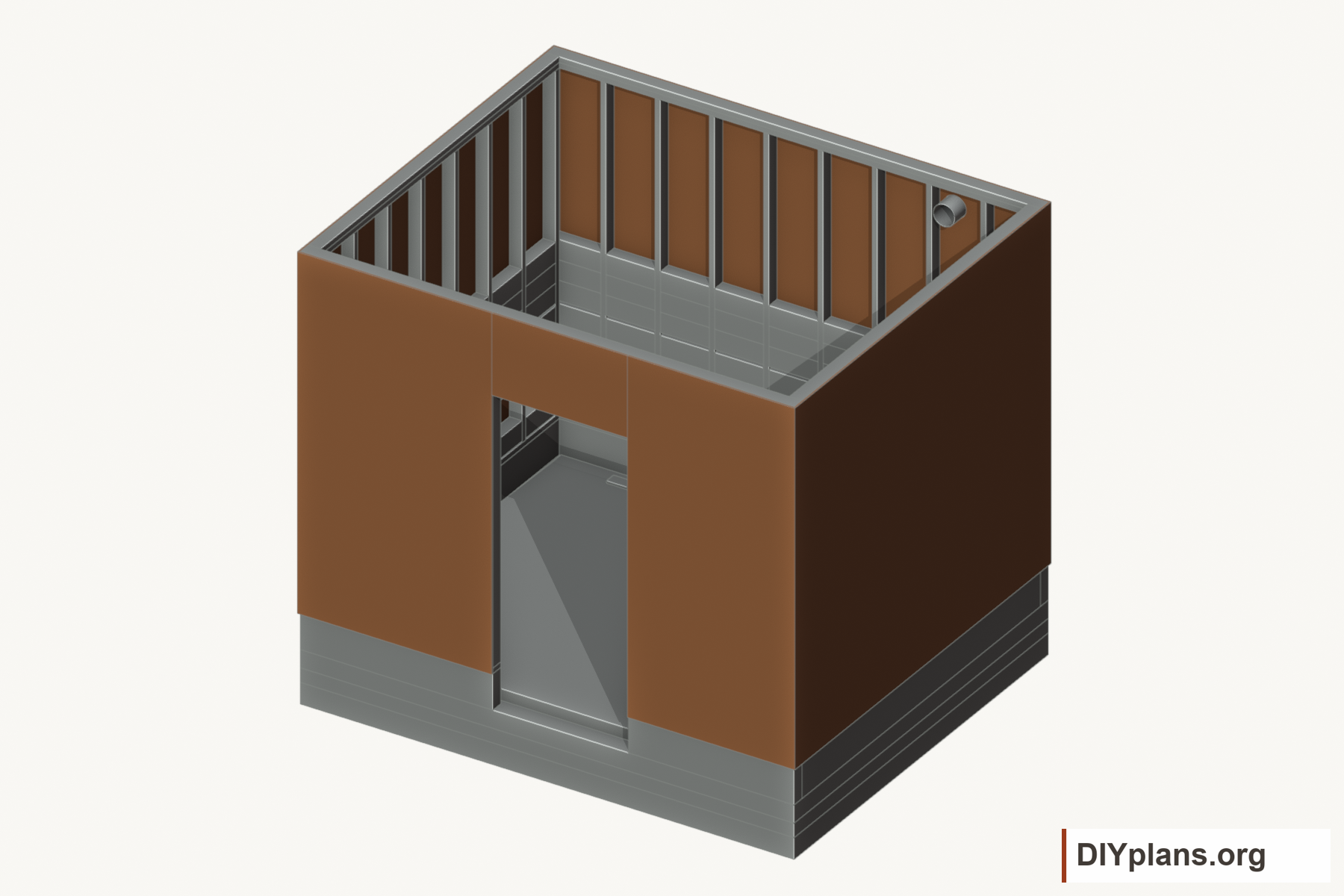 Sheathe and weatherproof the walls.