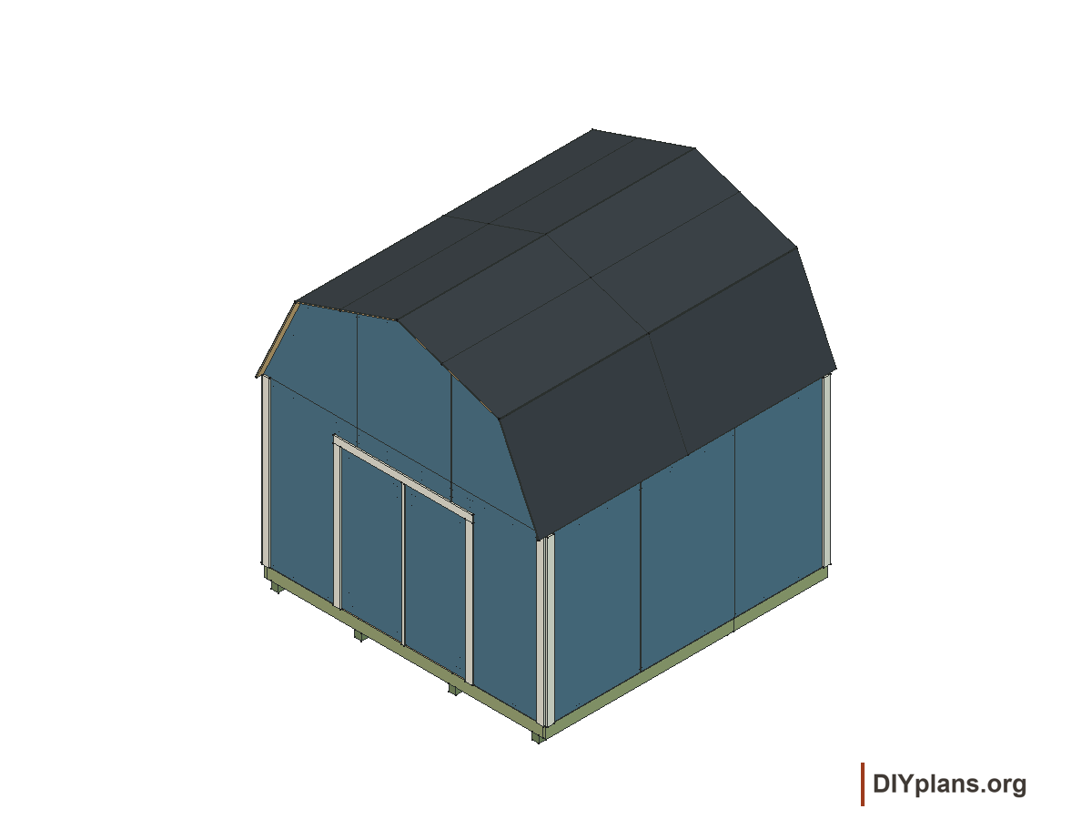 12 by 12 foot gambrel shed, completed shed