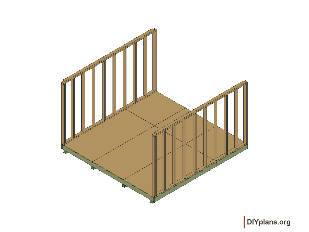 12 by 12 foot gambrel shed, side wall framing