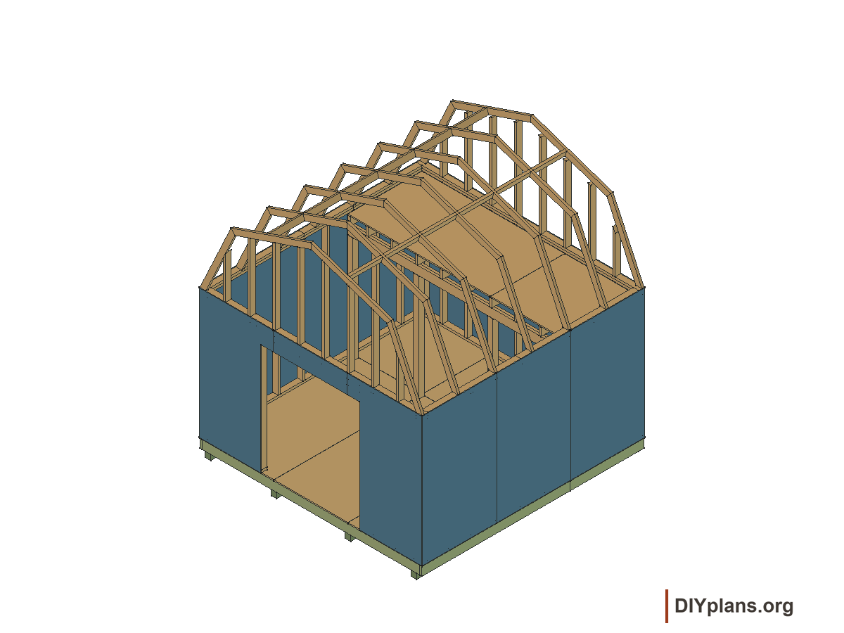 12 by 12 foot gambrel shed, wall panels