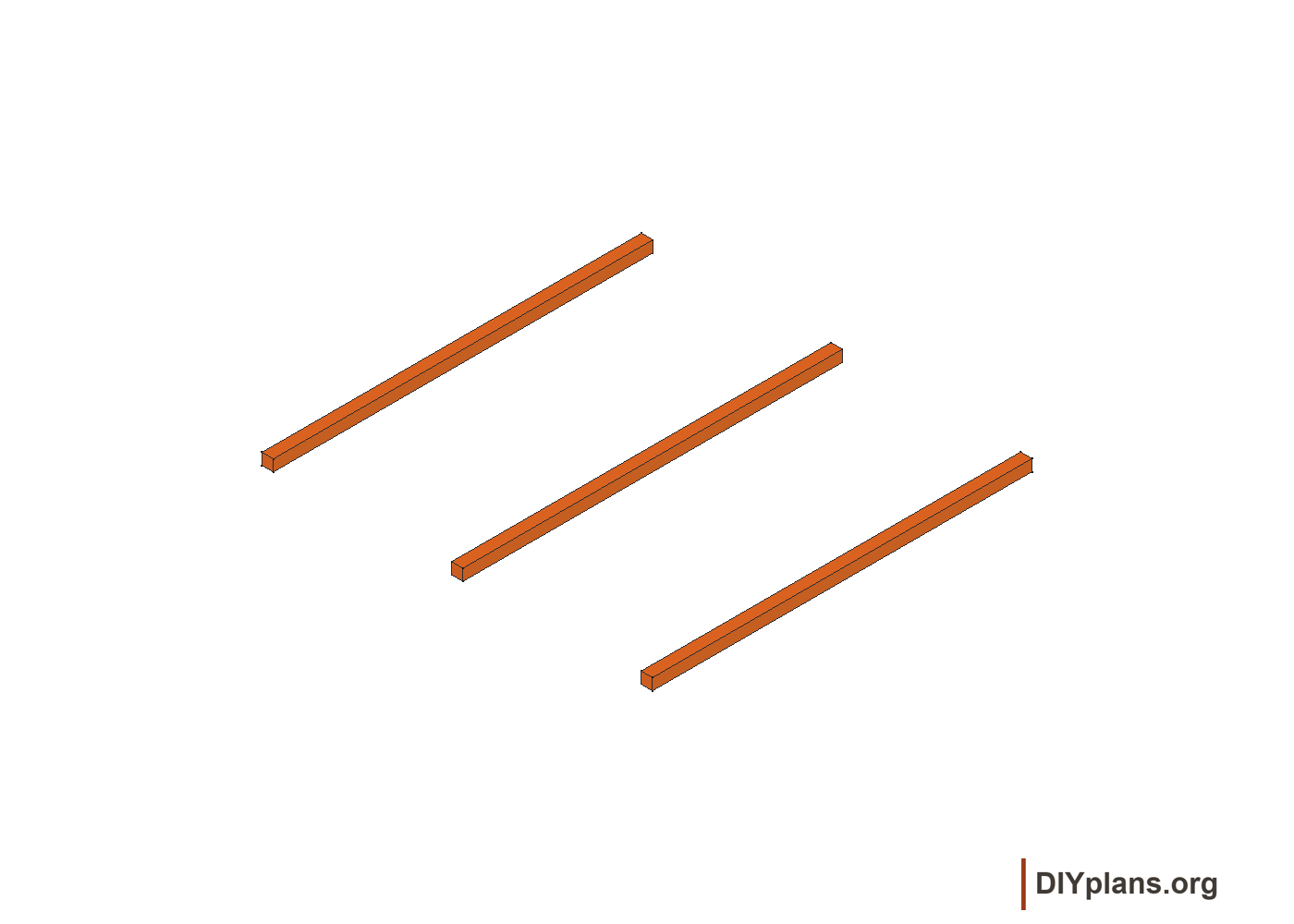 Three runners beneath the floor; supports and anchors depend on the site.