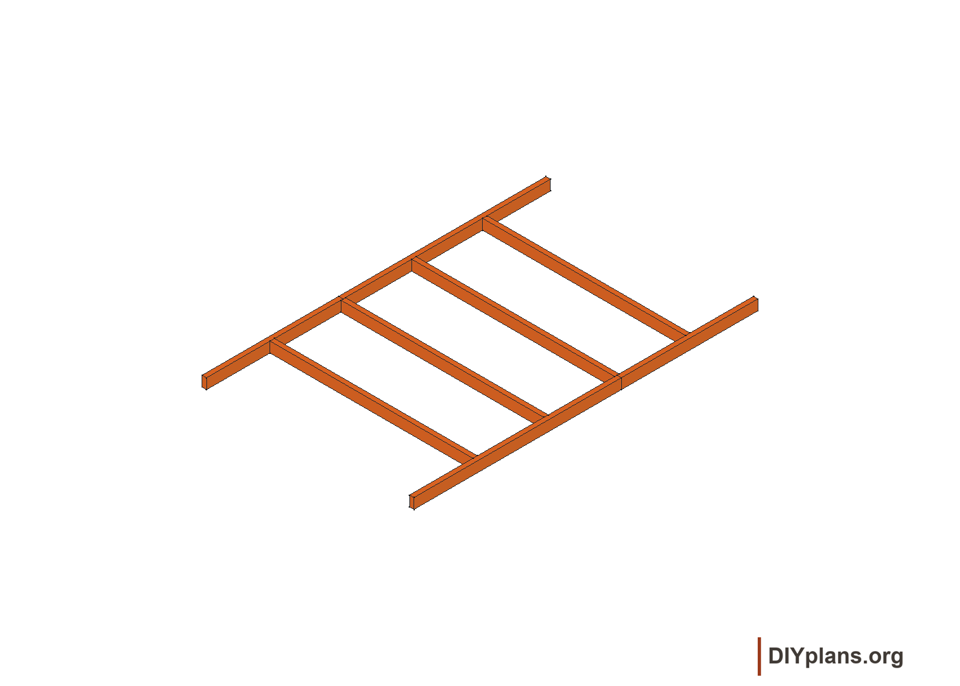 Side frames with four studs each and staggered plate splices.