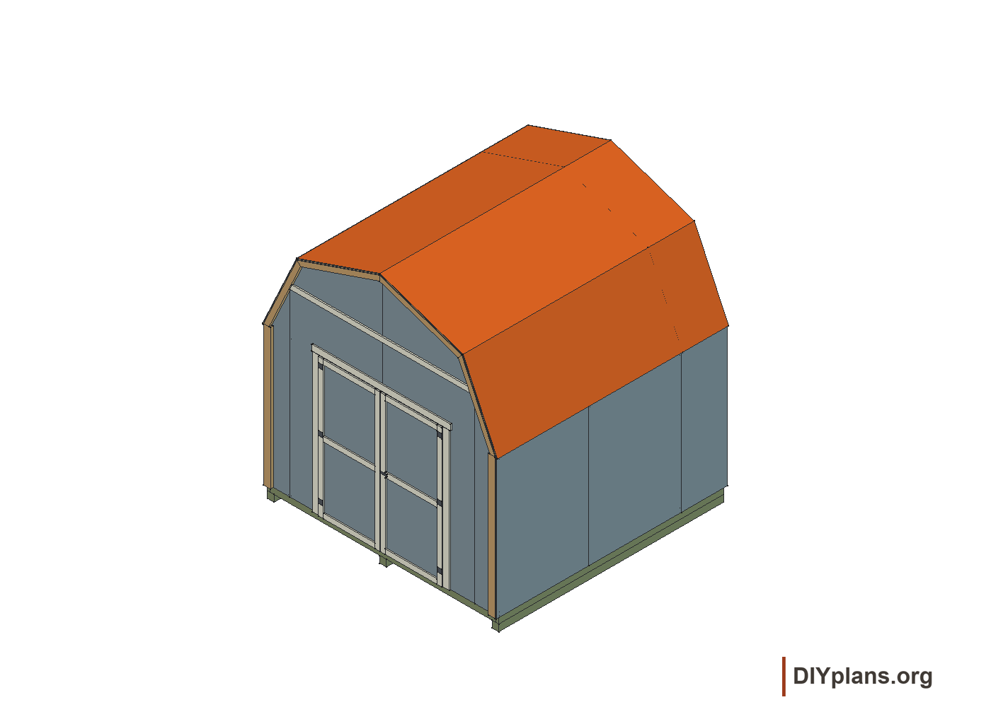 Shingle covering shown as a continuous layer.