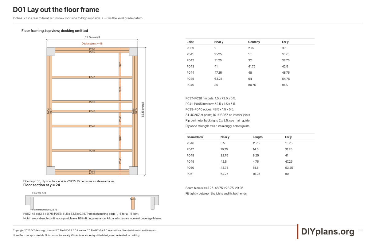D01 Lay out the floor frame