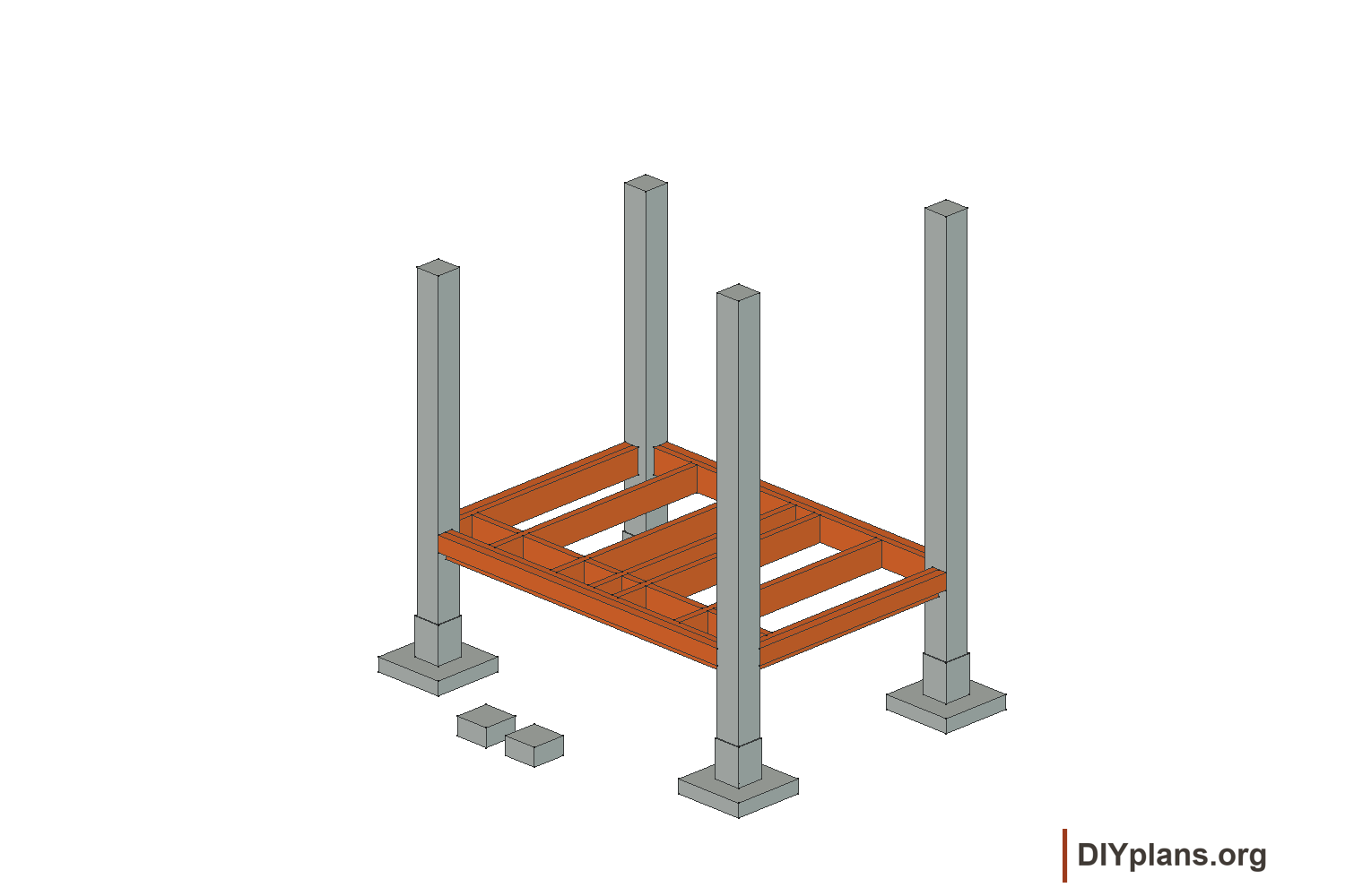 Hang the floor frame
