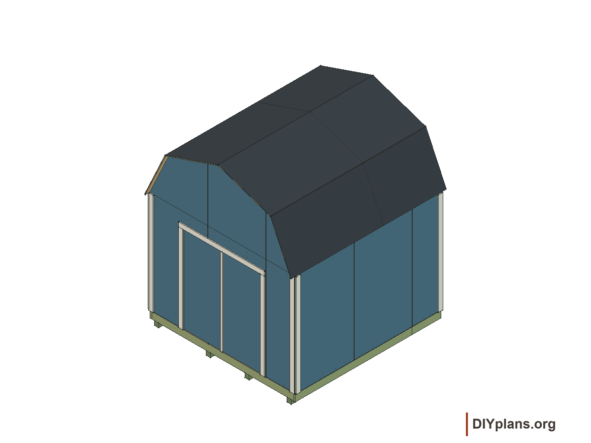 10 by 10 foot gambrel shed, completed shed