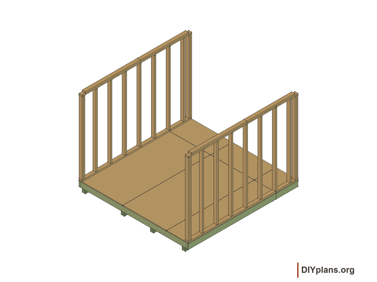 10 by 10 foot gambrel shed, side wall framing