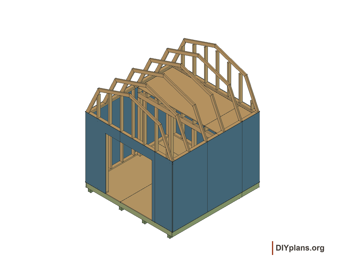 10 by 10 foot gambrel shed, wall panels