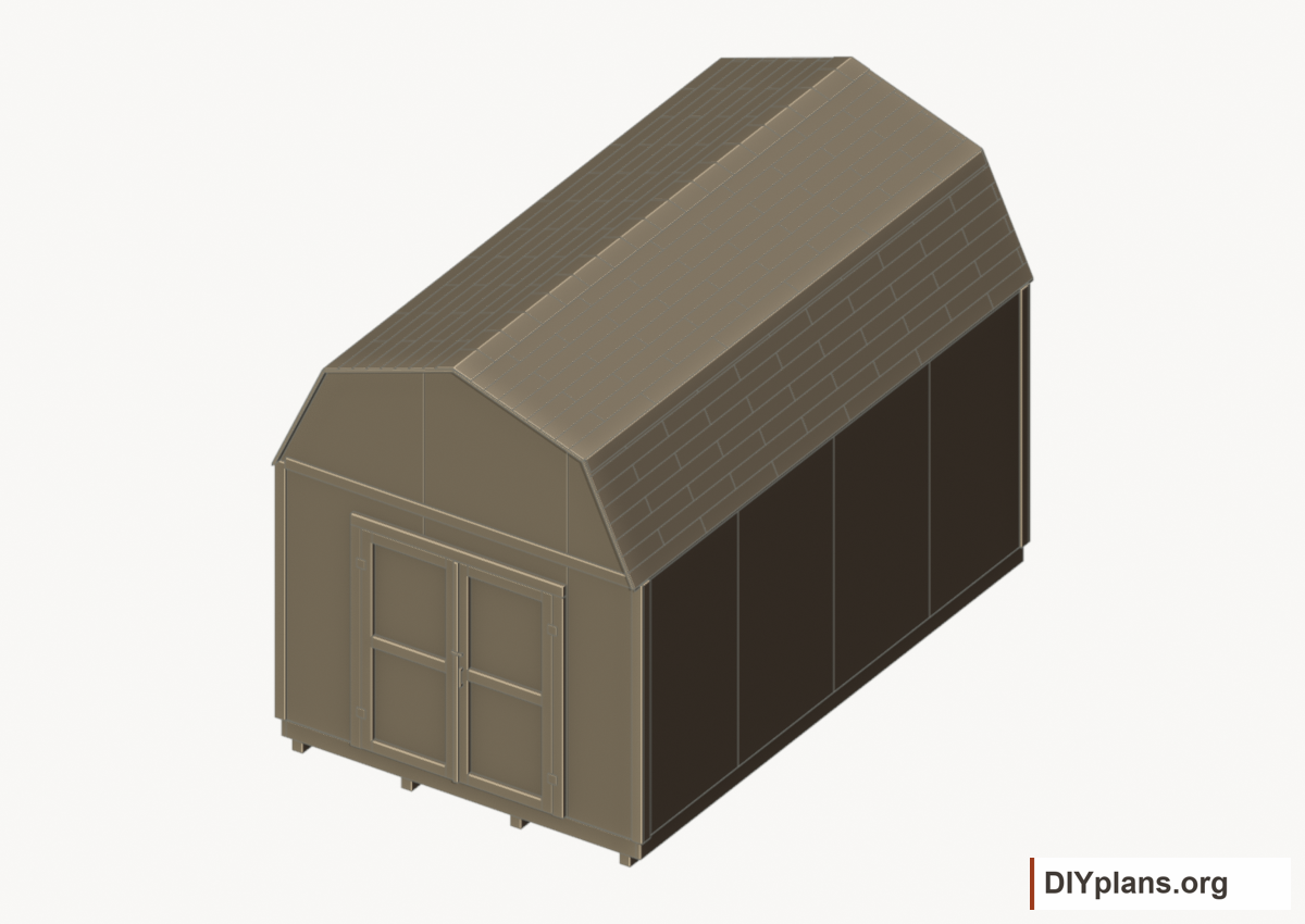 Completed 10 × 16 gambrel shed