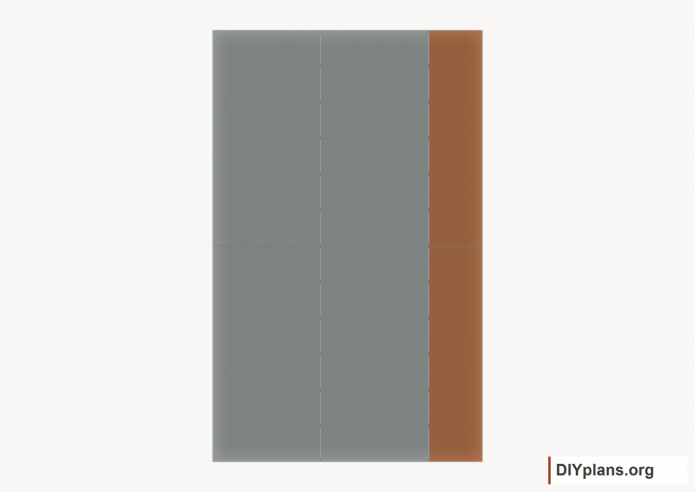 Lay floor strip 3. Current components orange; earlier work gray.