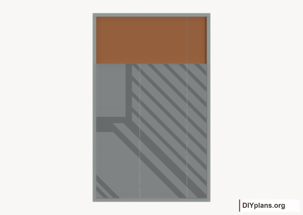Fasten the loft deck. Current components orange; earlier work gray.