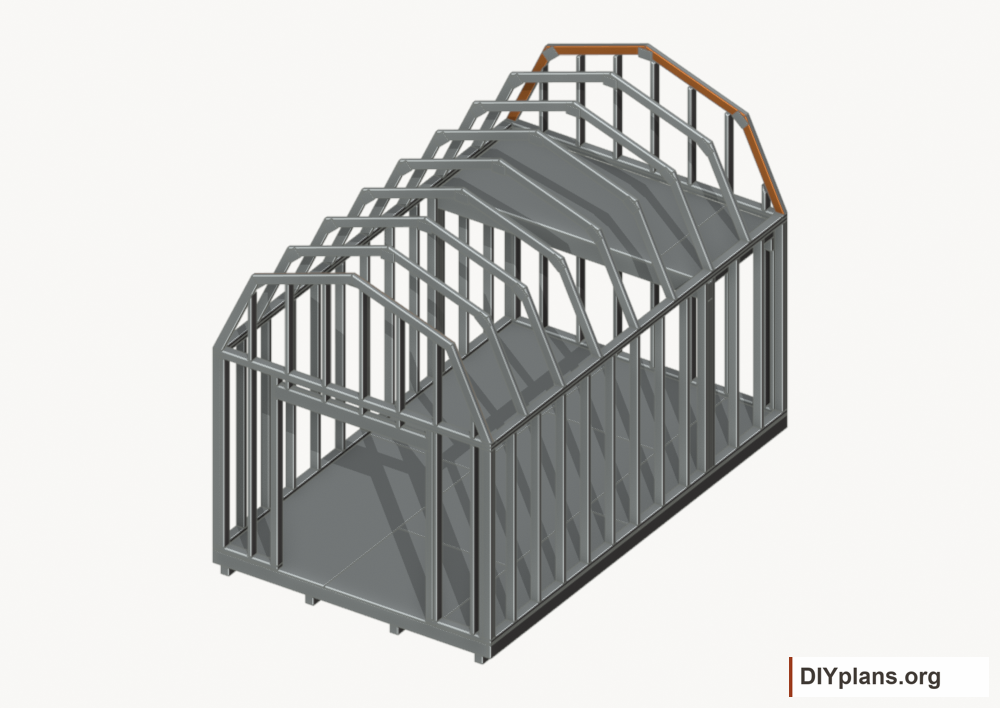 Fit the relieved end-frame spacers. Current components orange; earlier work gray.