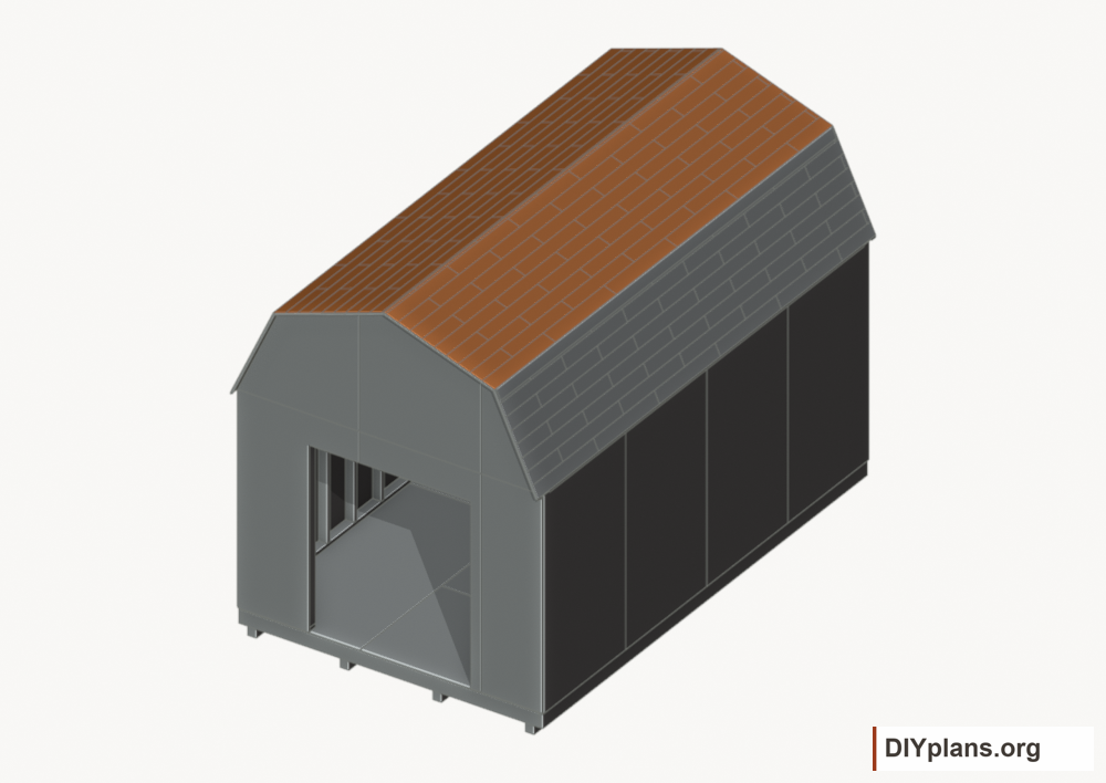 Shingle the upper roof facets. Current components orange; earlier work gray.