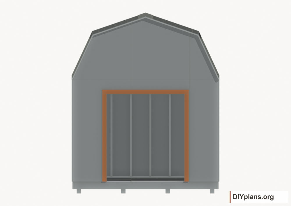 Fit the door jambs and head. Current components orange; earlier work gray.