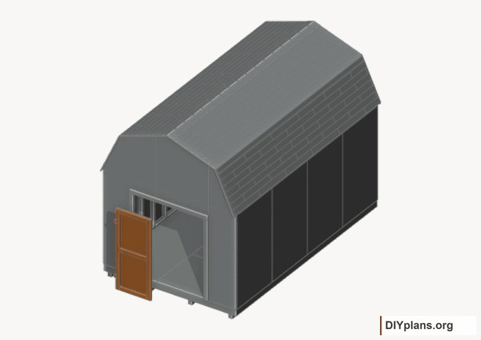 Build and hang the left door. Current components orange; earlier work gray. Movement.