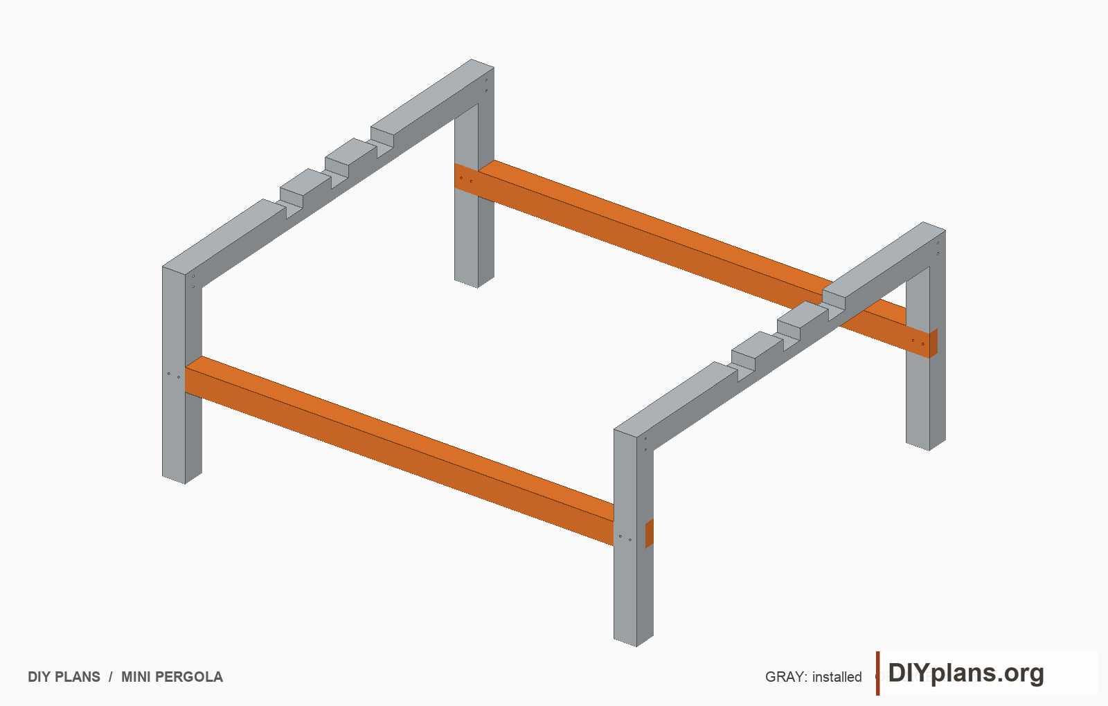 05 bench rails for the 72 x 64-inch table.