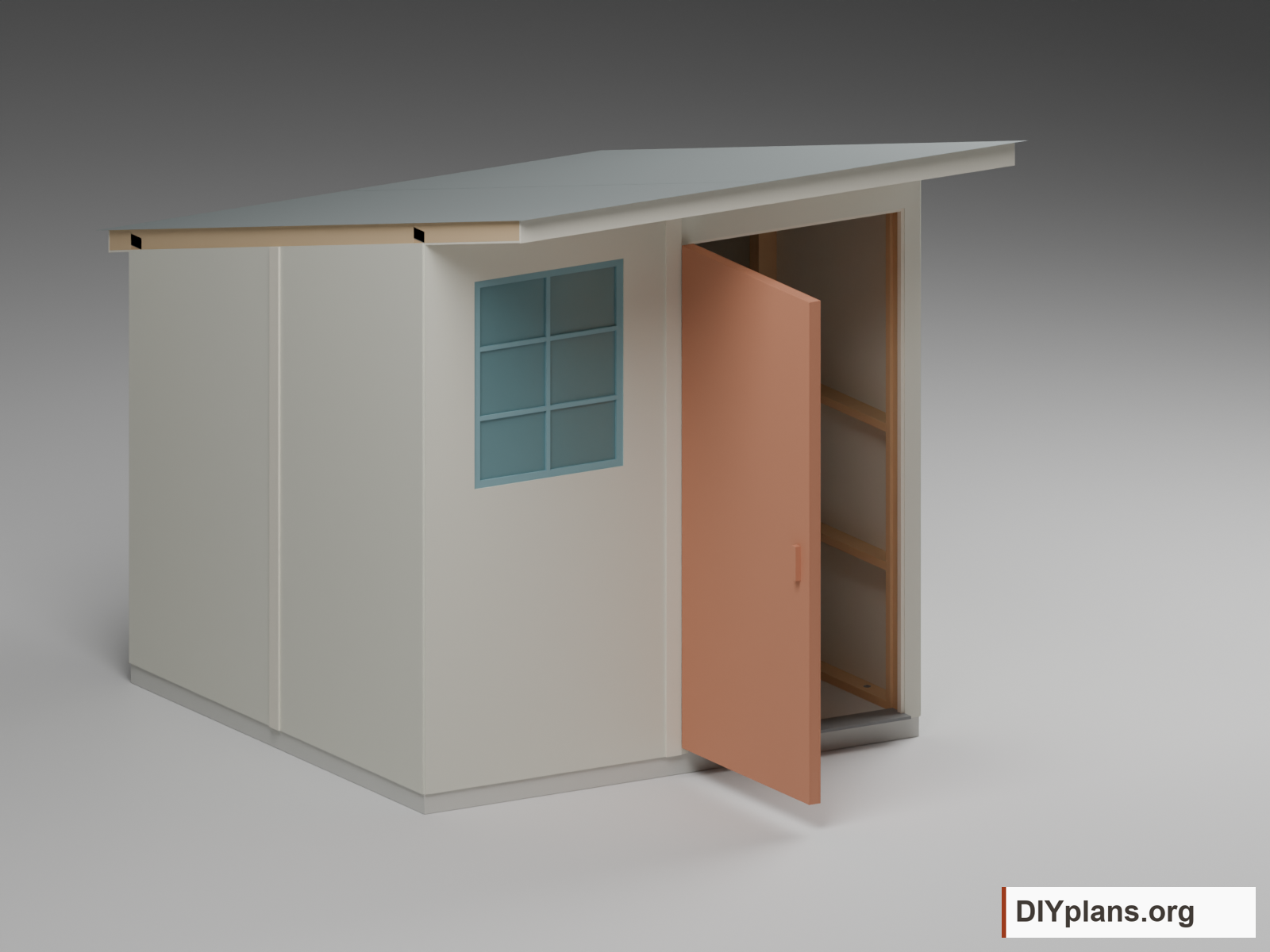 The left-hinged door opened outward to 90 degrees, leaving the front window unobstructed.