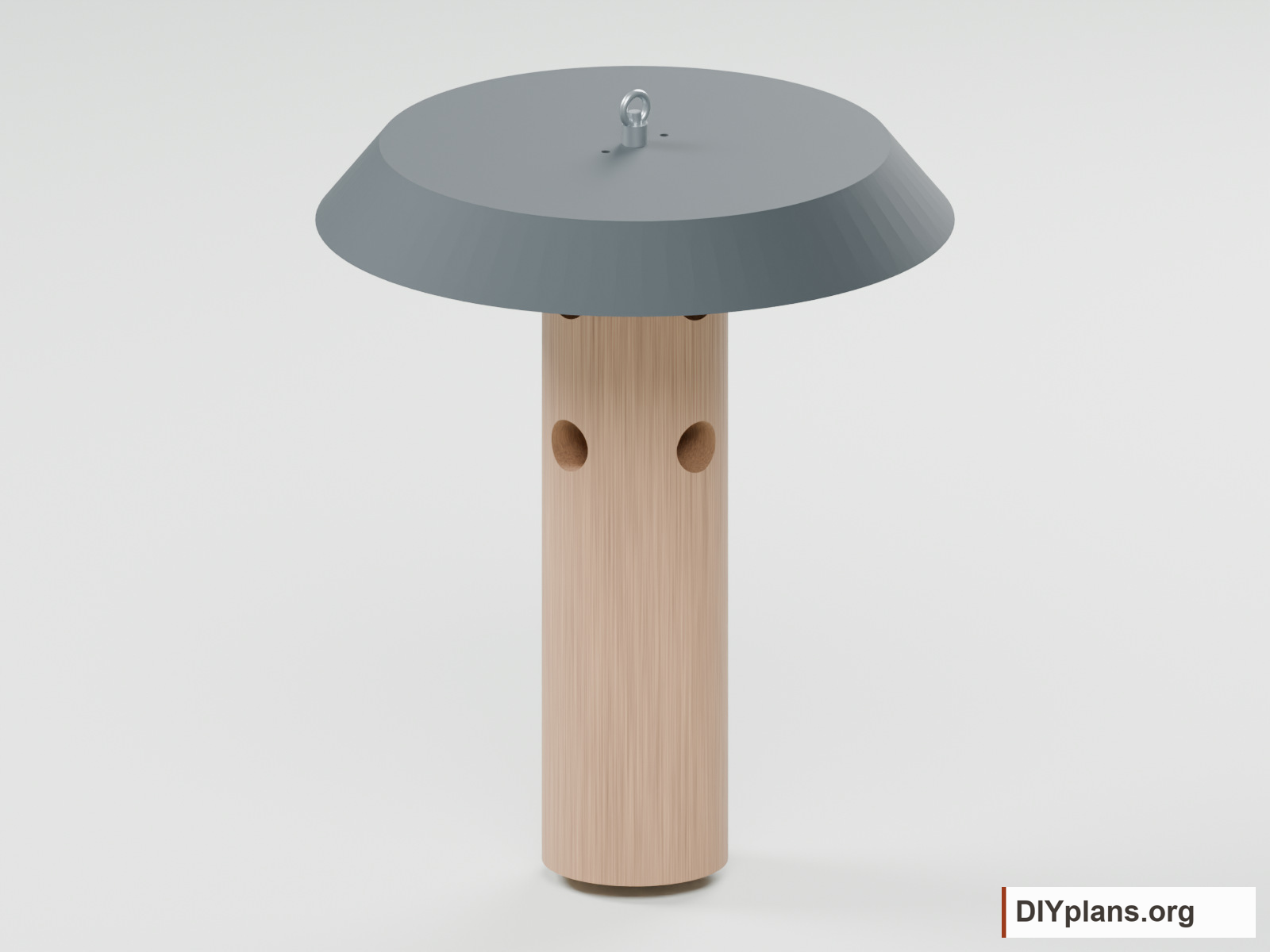 Skillet and log feeder opposite three-quarter view.