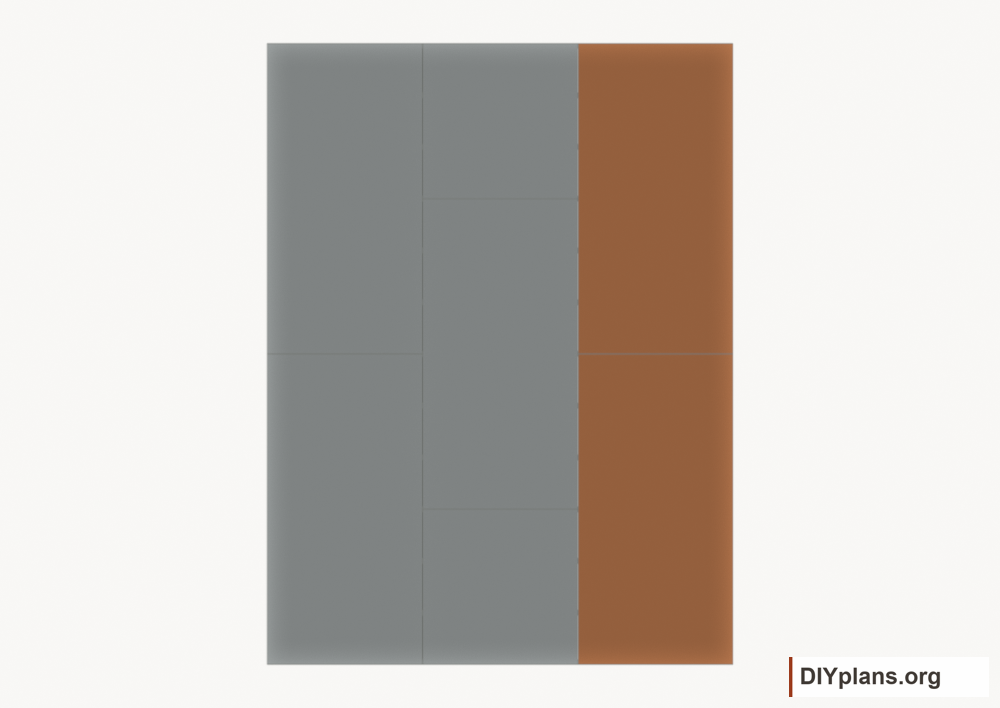 Lay floor strip 3. Current components orange; earlier work gray.