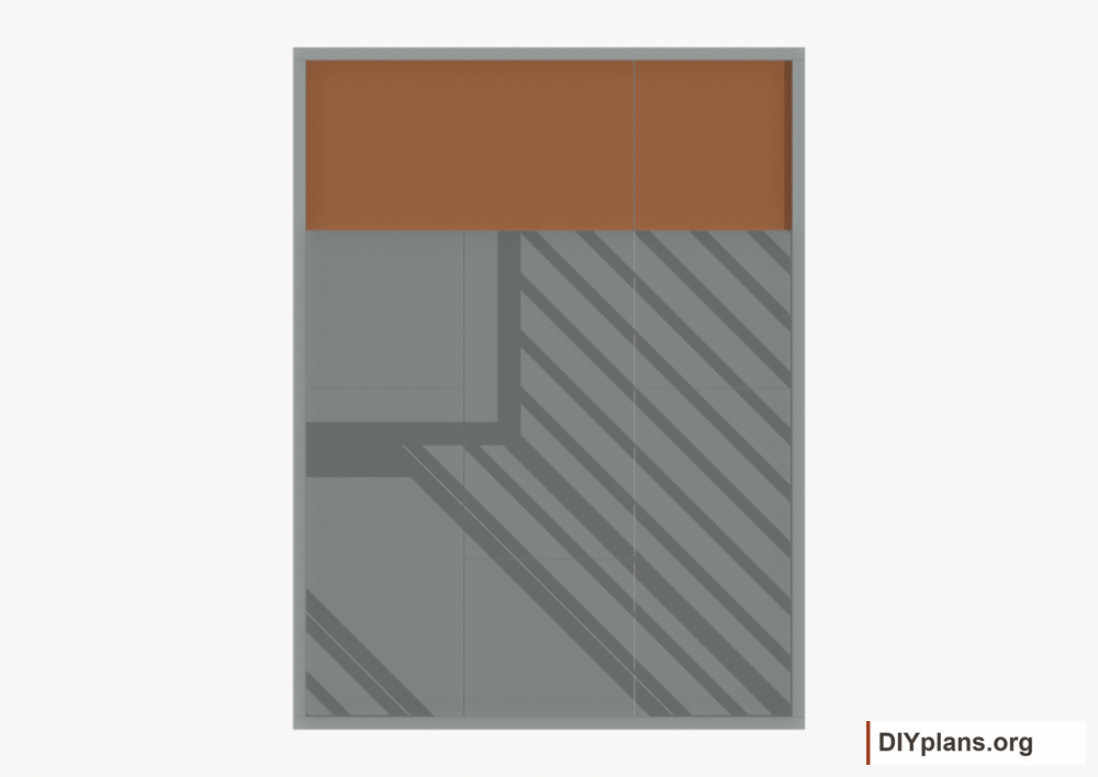 Fasten the loft deck. Current components orange; earlier work gray.
