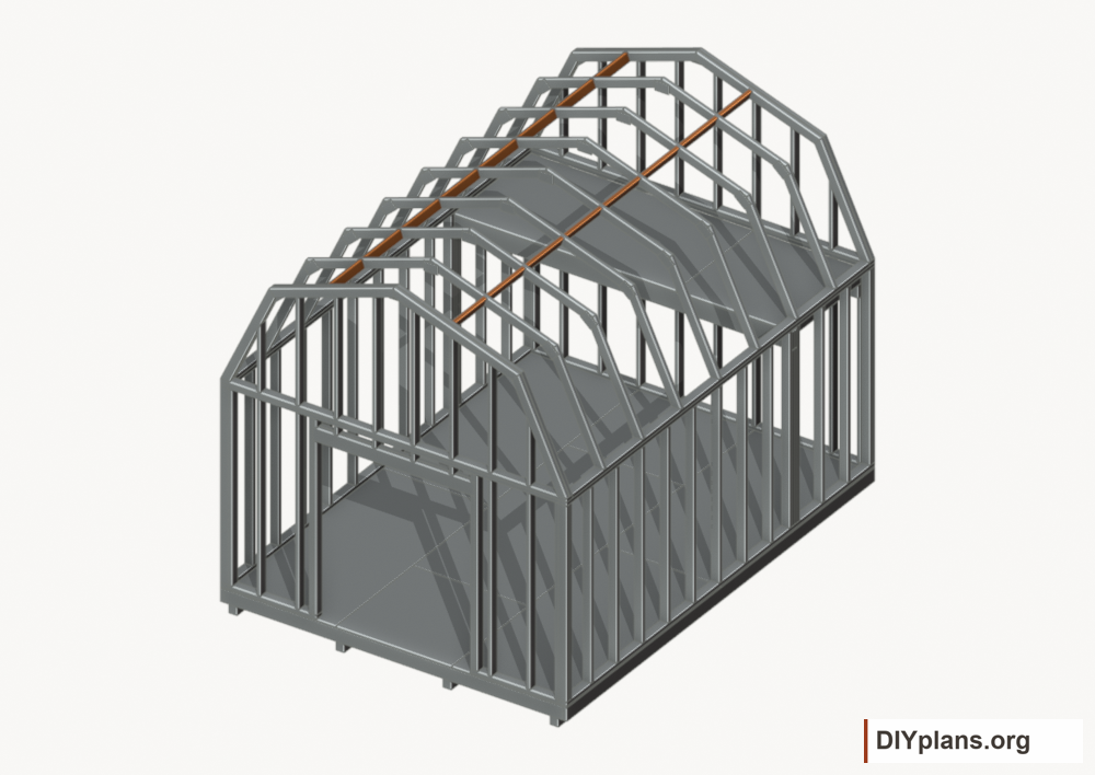 Fit the roof panel seam blocking. Current components orange; earlier work gray.
