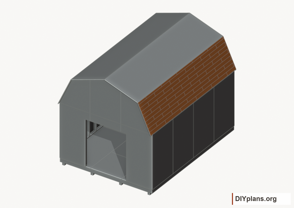Shingle the lower roof facets. Current components orange; earlier work gray.