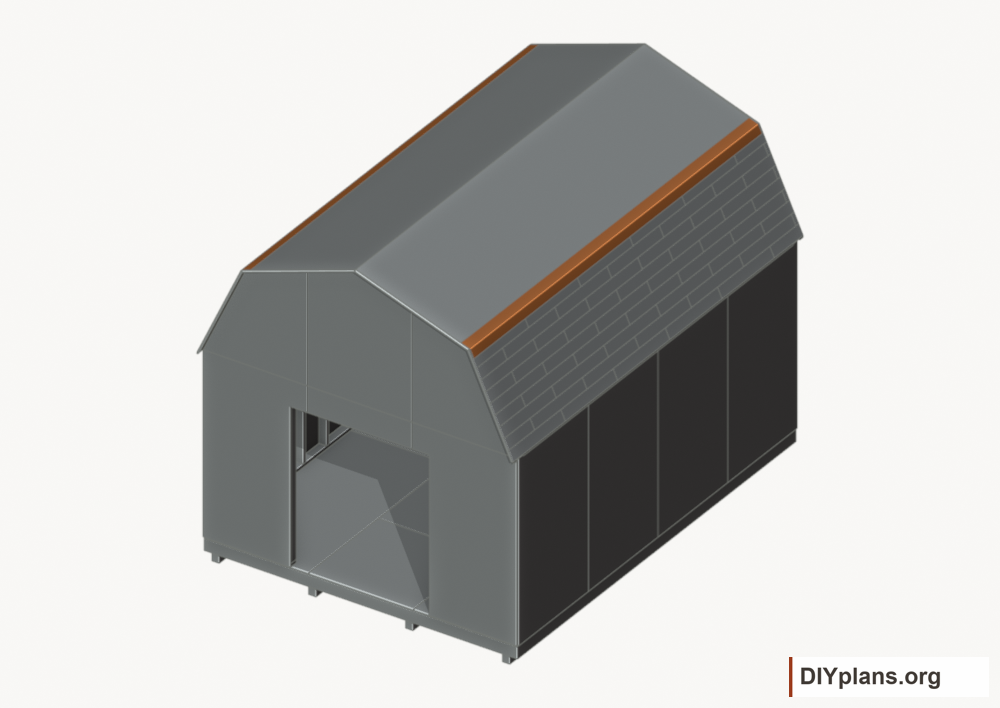 Flash the gambrel knees. Current components orange; earlier work gray.