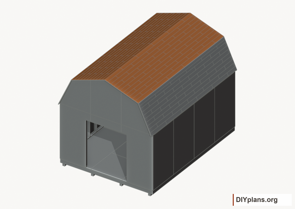 Shingle the upper roof facets. Current components orange; earlier work gray.