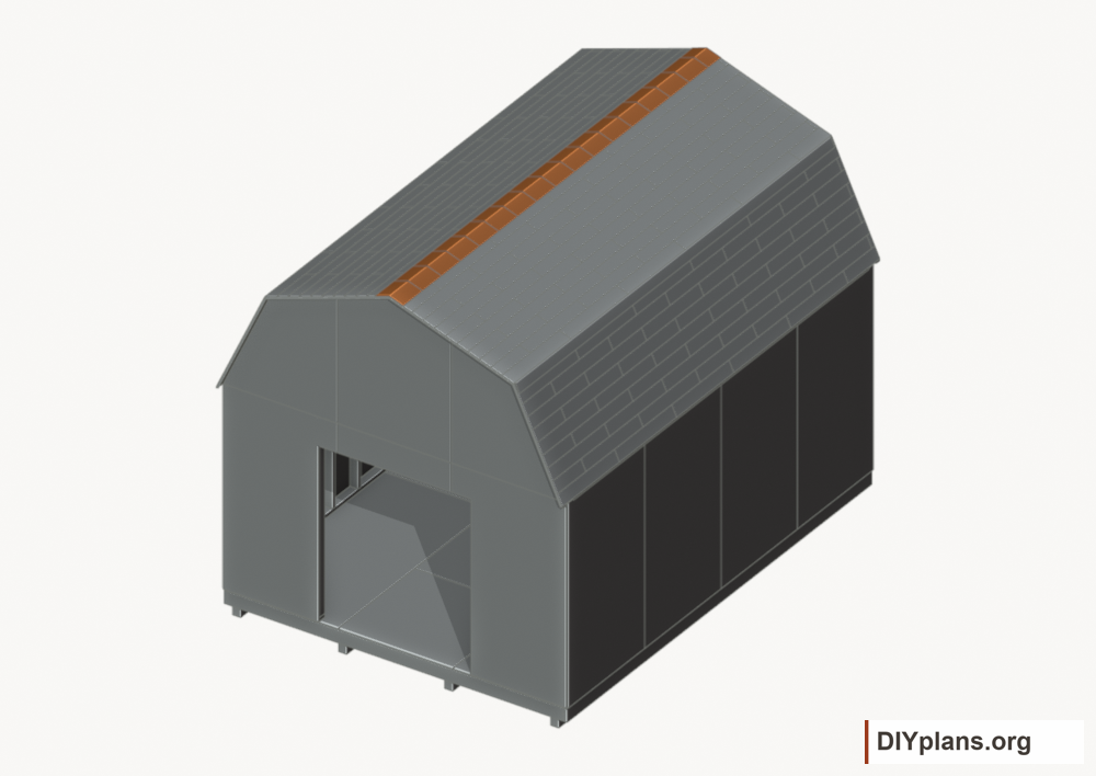 Finish the ridge. Current components orange; earlier work gray.