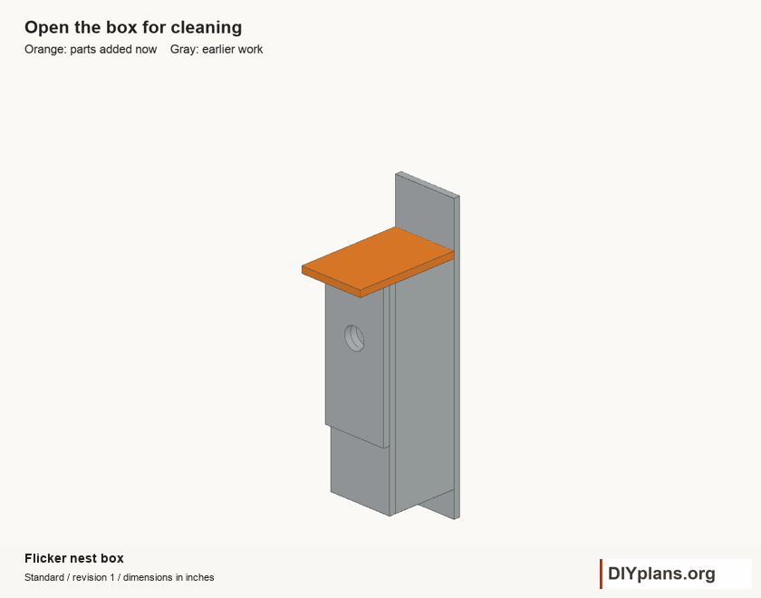 Closed position before opening the cleaning panel.