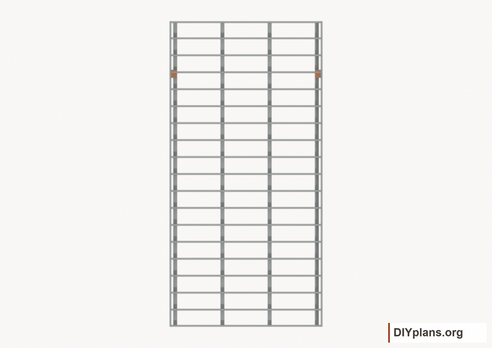 Install the loft bearing blocks. Current components orange; earlier work gray.