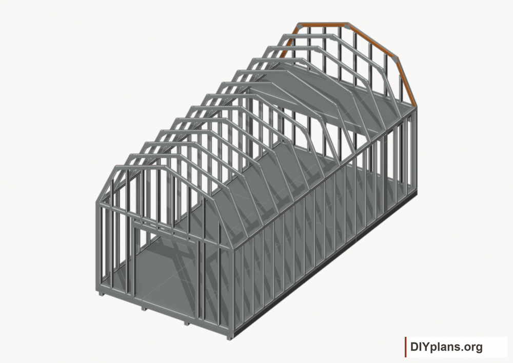 Fit the relieved end-frame spacers. Current components orange; earlier work gray.
