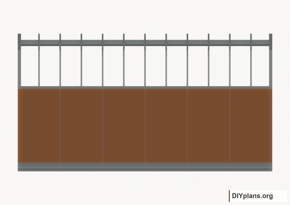 Fasten the left wall siding. Current components orange; earlier work gray.