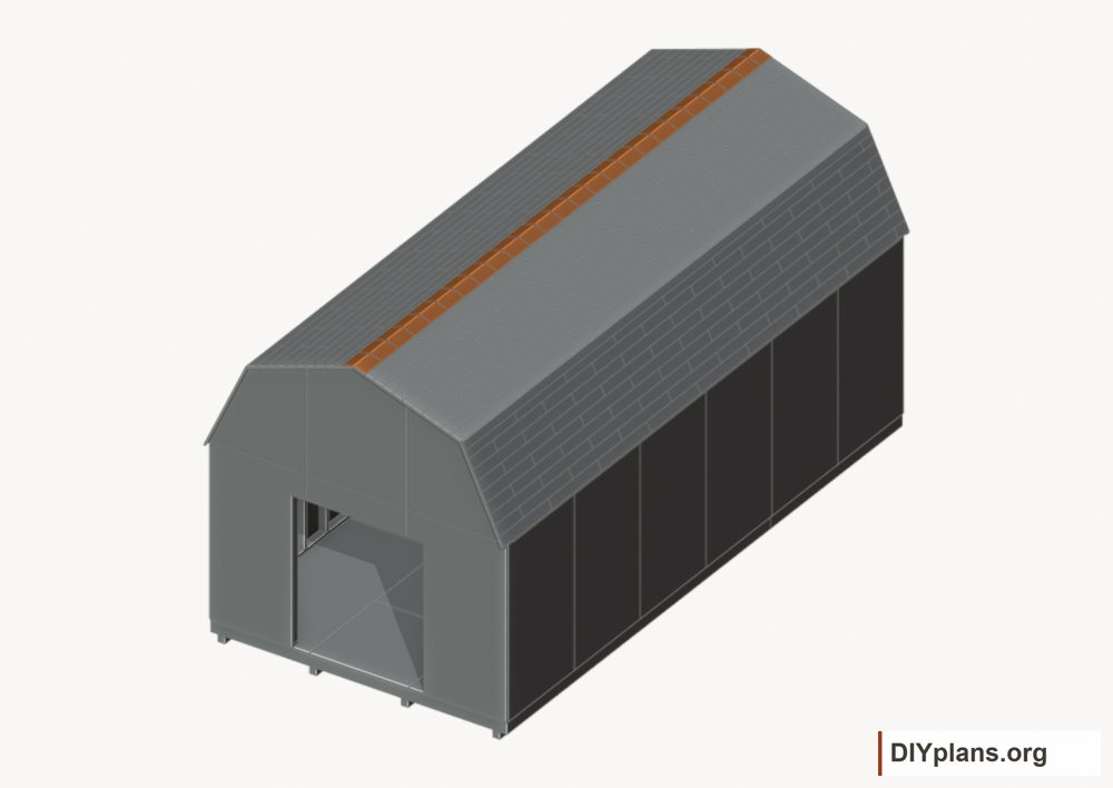 Finish the ridge. Current components orange; earlier work gray.