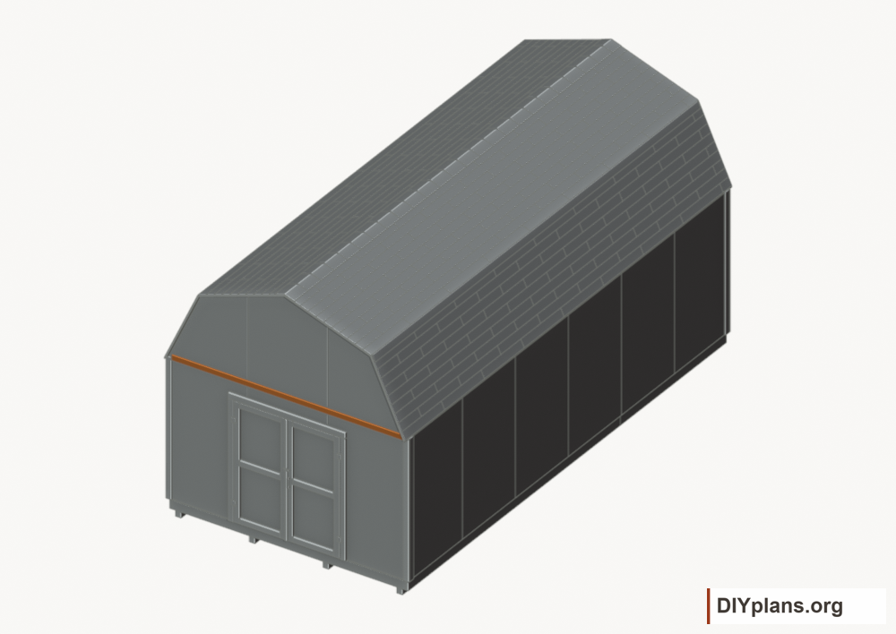 Cover the wall-to-gable seams. Current components orange; earlier work gray.