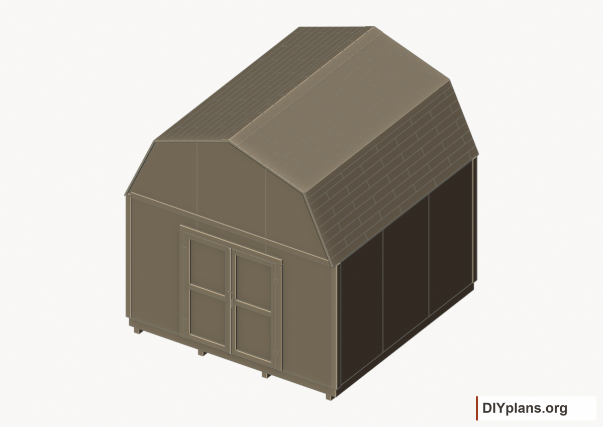 Completed 12 × 12 gambrel shed