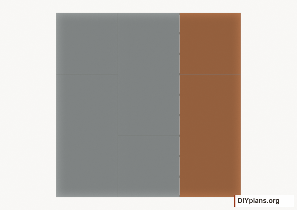 Lay floor strip 3. Current components orange; earlier work gray.