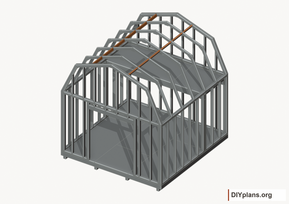 Fit the roof panel seam blocking. Current components orange; earlier work gray.
