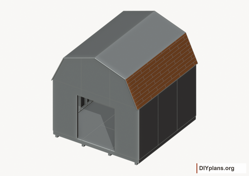 Shingle the lower roof facets. Current components orange; earlier work gray.