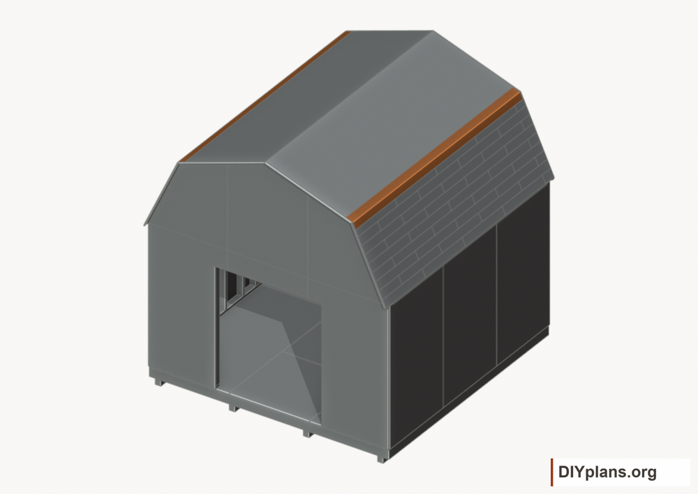 Flash the gambrel knees. Current components orange; earlier work gray.