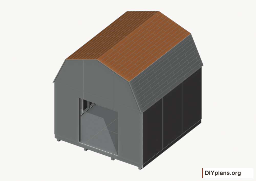 Shingle the upper roof facets. Current components orange; earlier work gray.