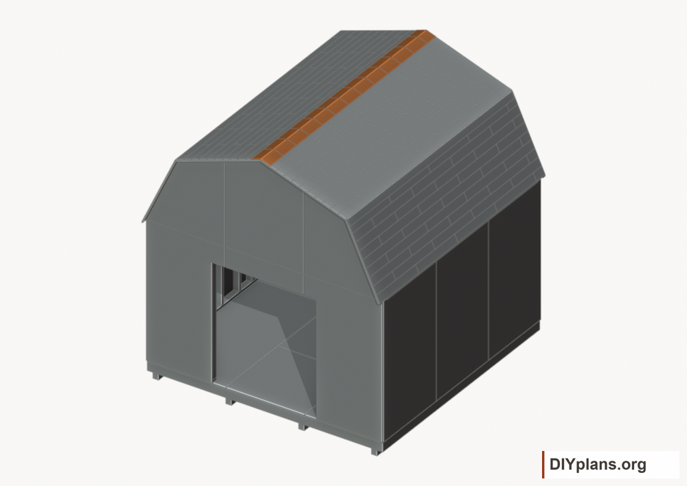 Finish the ridge. Current components orange; earlier work gray.