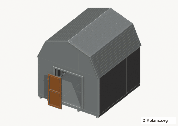 Build and hang the left door. Current components orange; earlier work gray. Movement.