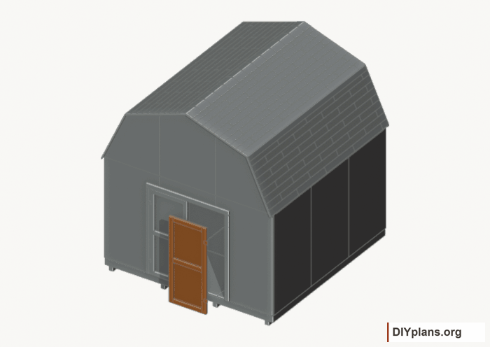 Build and hang the right door. Current components orange; earlier work gray. Movement.