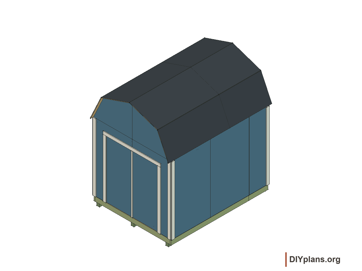 8 by 10 foot gambrel shed, completed shed