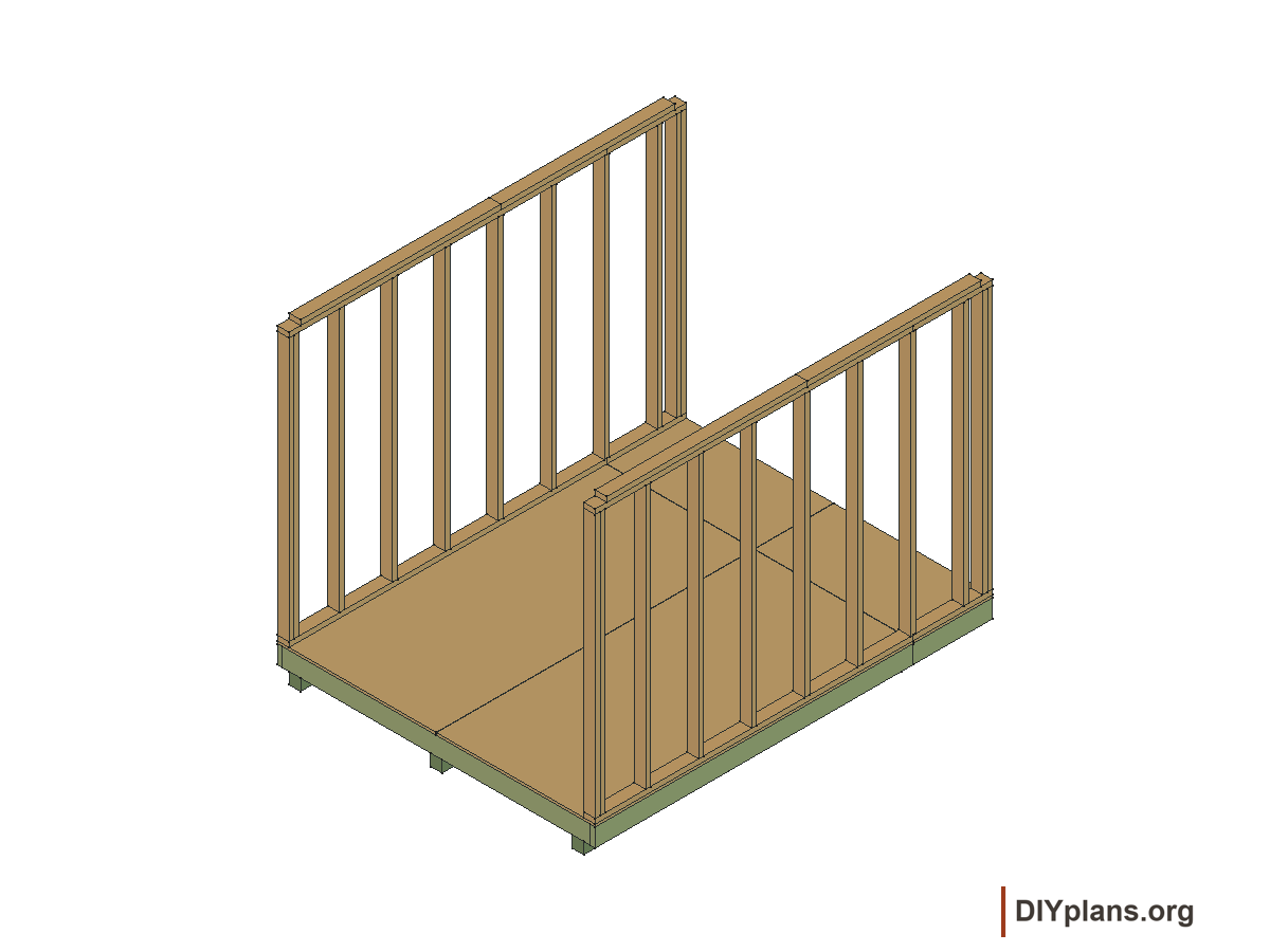 8 by 10 foot gambrel shed, side wall framing